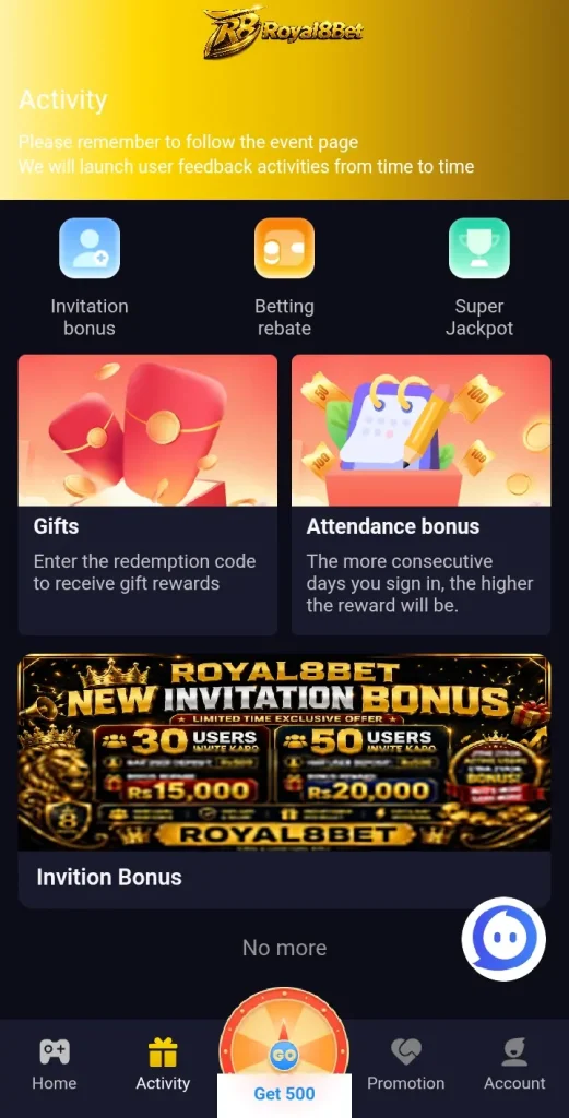 Royal8bet Game VIP Bonus